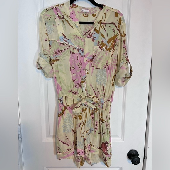 Poupette St. Barth Tropical Print Romper - Picture 1 of 8